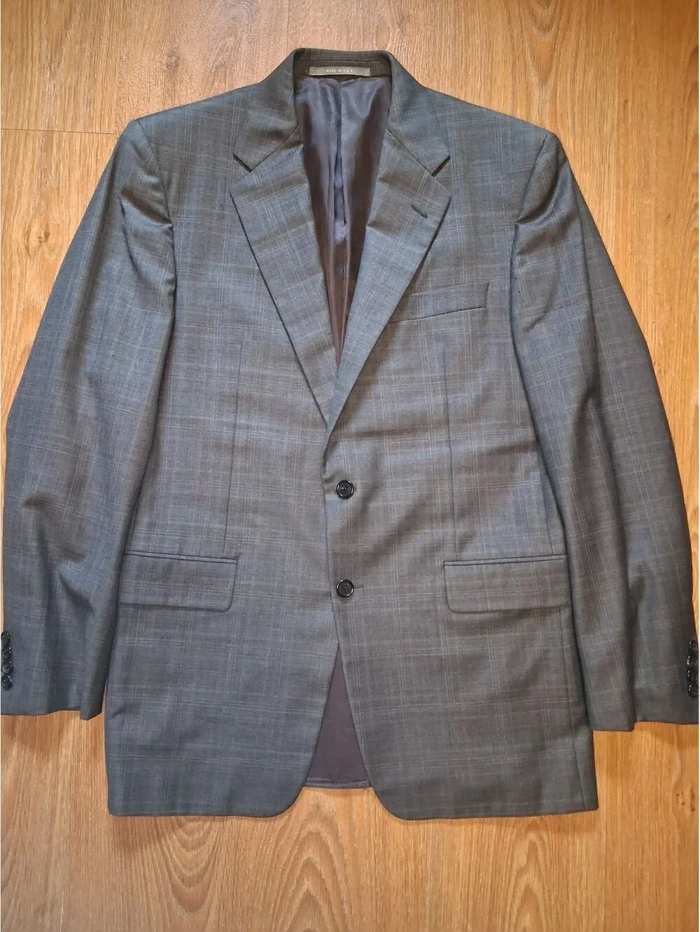 Loro Piana Hickey Freeman Sport Coat Mens 40R Gray Plaid